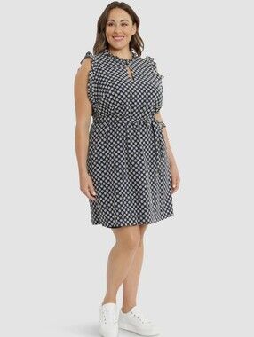 London Times Sleeveless Shift Dress - Above the Knee - Embroidered - Size 16